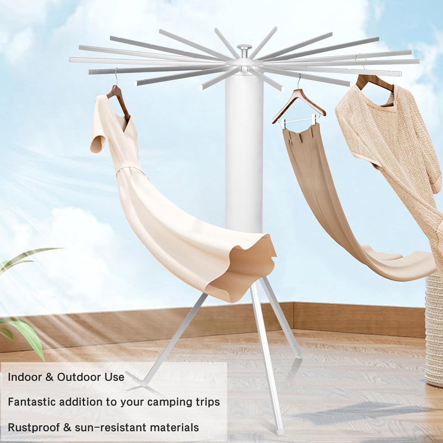 Foldable Rotary Clothes Drying Rack Stand (1 Pc) Foldable Rotary Clothes Drying Rack Stand (1 Pc)